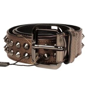 BURBERRY STUDDED DARK NICKEL BELT SIZE 40